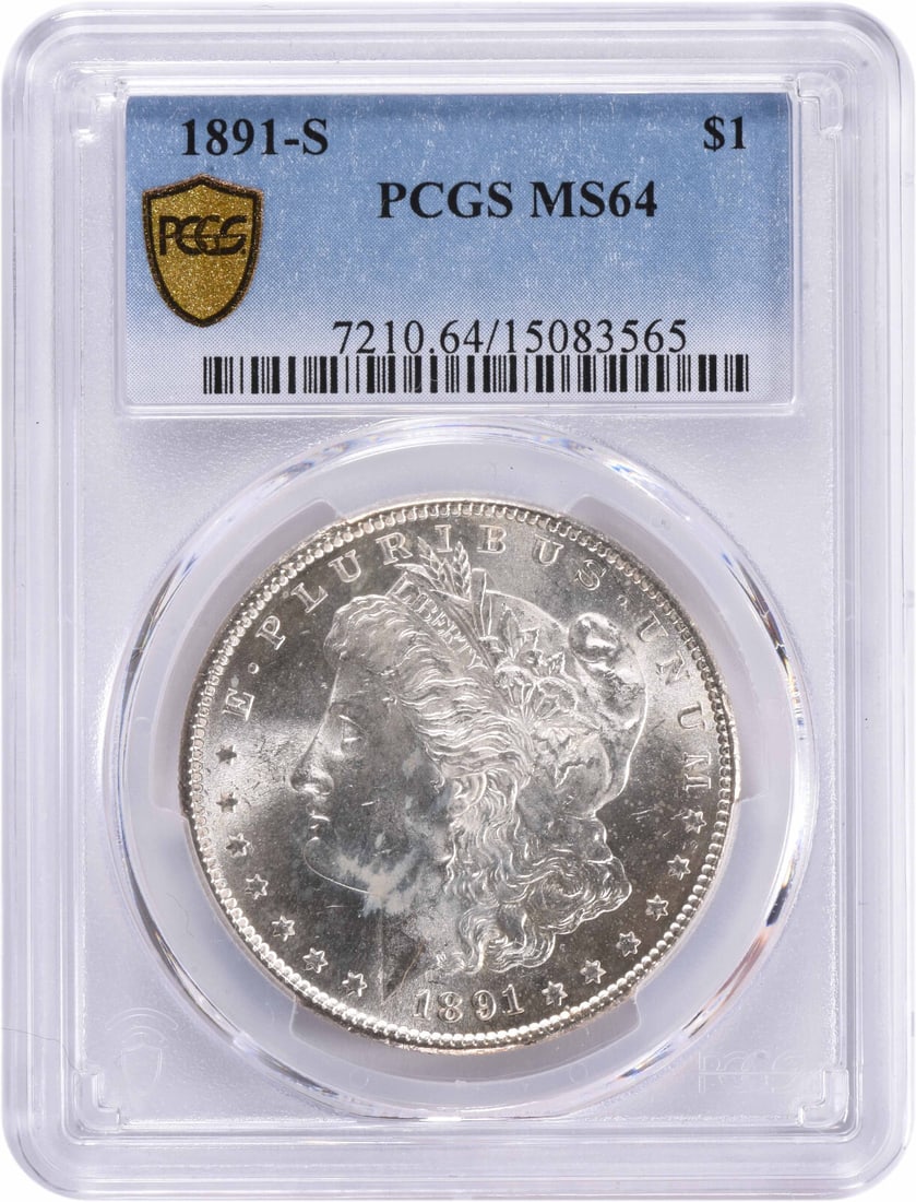 1891-S Morgan Silver Dollar MS64 PCGS Uncirculated Coin (1 of 4)