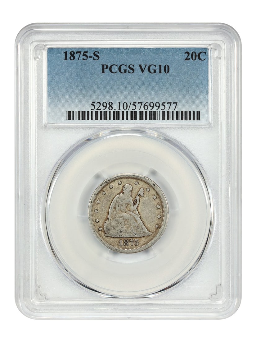 1875-S 20C PCGS VG10 Scarce Type Coin San Francisco (1 of 4)
