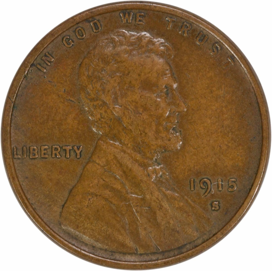 1915-S Lincoln Wheat Cent EF Uncertified Copper Coin (1 of 2)
