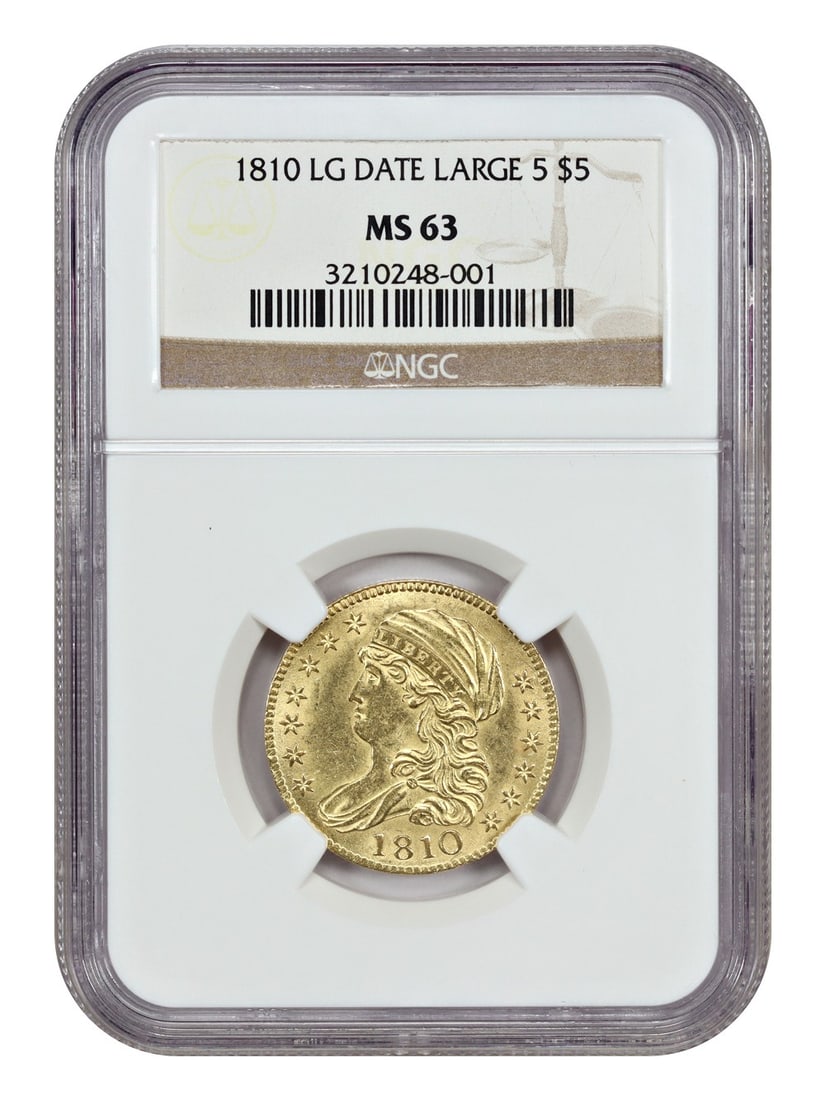 1810 Capped Bust $5 Coin NGC MS63 Large Date Large 5 (1 of 4)