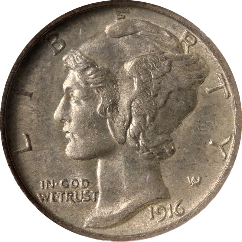 NGC Graded MS64 1916-S Mercury Dime Silver Coin United States (1 of 4)