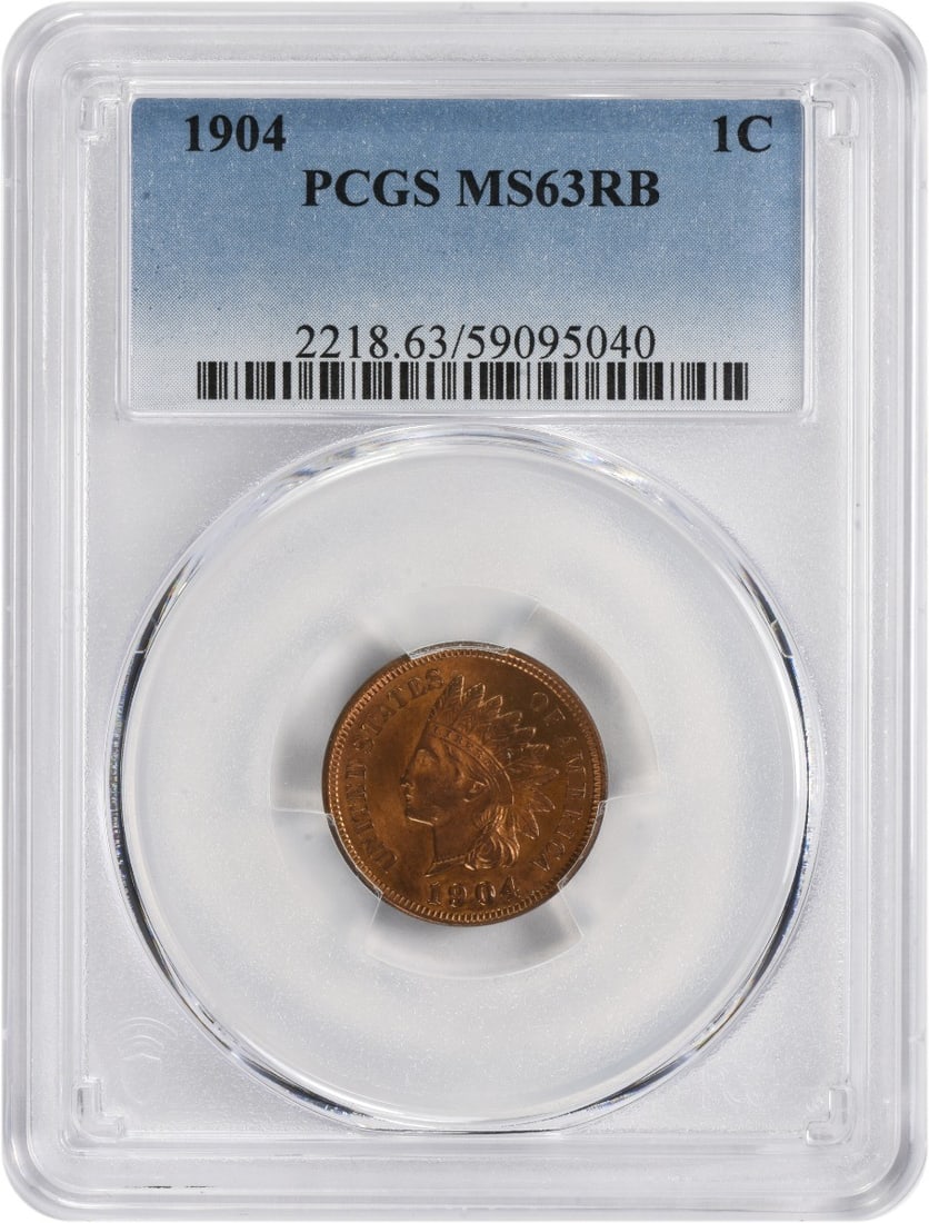 1904 Indian Head Cent MS63RB PCGS Uncirculated Brown Coin (1 of 2)