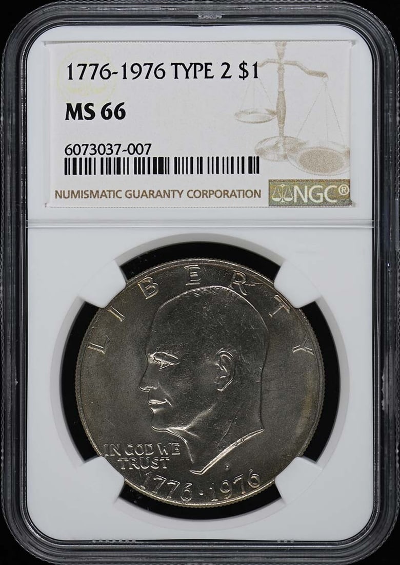 1976 Type 2 Eisenhower Dollar NGC MS66 Uncirculated Coin (1 of 2)