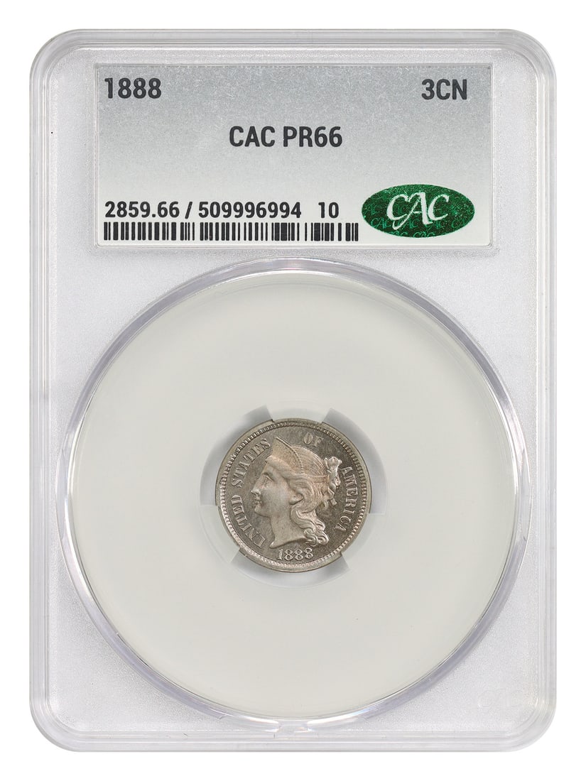 CACG Certified 1888 Proof Three Cent Nickel PR66 (1 of 6)