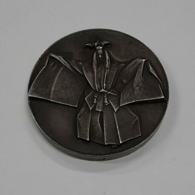 Sterling Silver Samurai Medal 6.6oz 1972 Matsuoka Design - 2