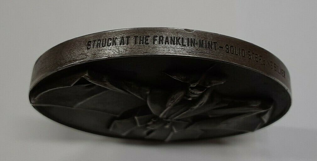 Sterling Silver Samurai Medal 6.6oz 1972 Matsuoka Design - 3