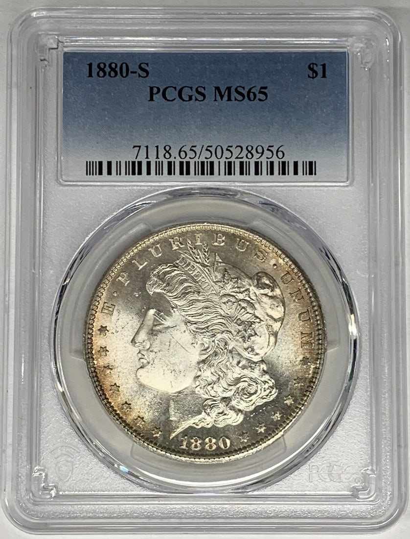 PCGS MS 65 1880-S Silver Morgan Dollar Uncirculated US Coin (1 of 2)