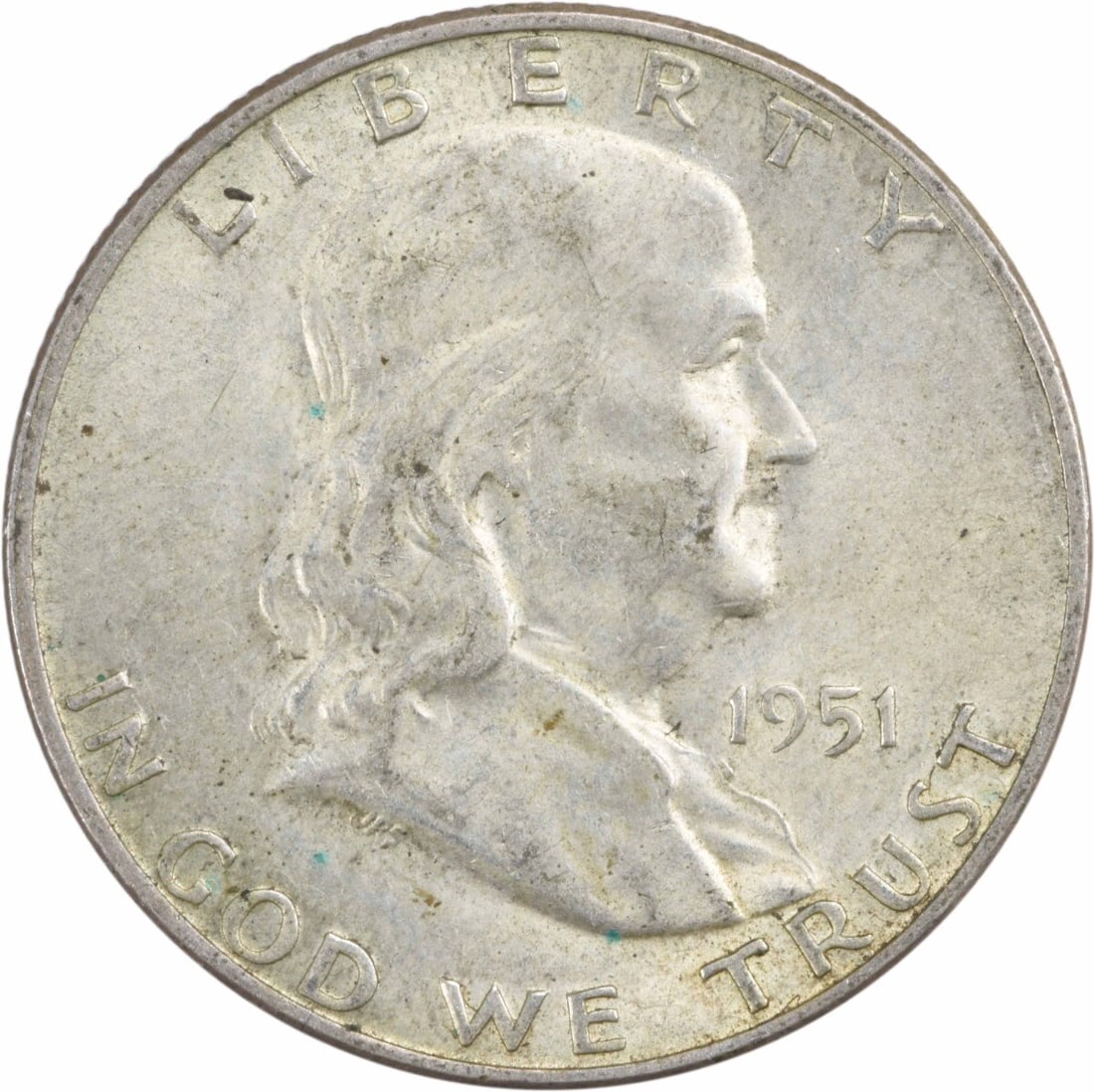 1951 Denver Franklin Half Dollar Silver Coin AU Grade Uncertified (1 of 2)