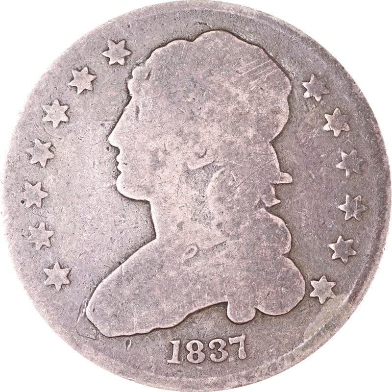 1837 Silver United States Bust Quarter Coin Circulated (1 of 2)
