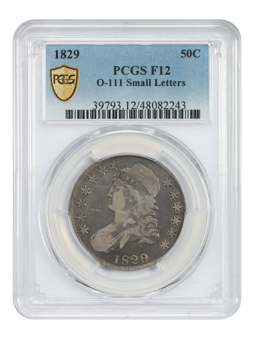 Capped Bust 1829 Half Dollar PCGS Fine 12 Small Letters Overton-111 (1 of 4)