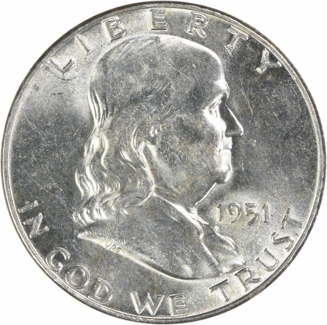 1951 Philadelphia Franklin 50C Silver Coin About Uncirculated Uncertified (1 of 2)