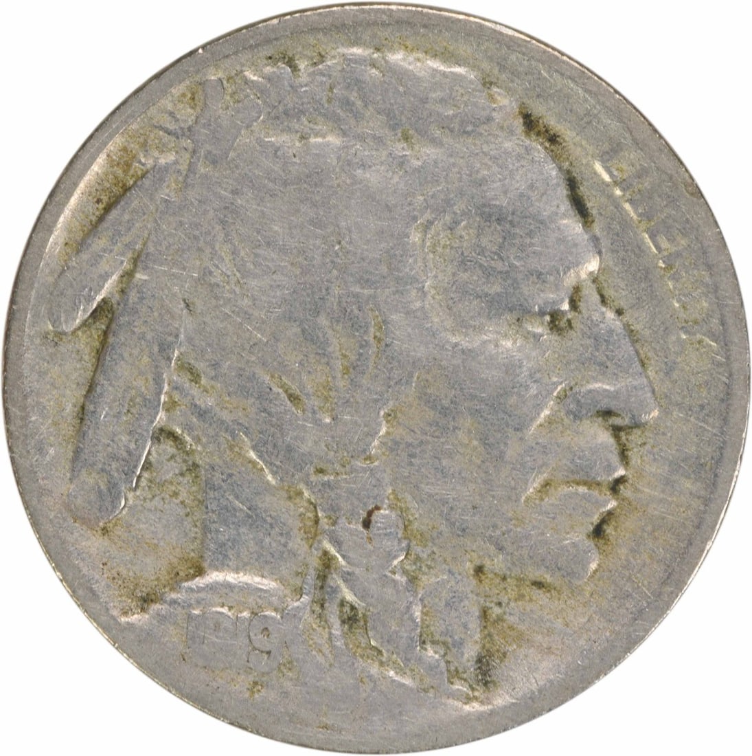 1919-S Buffalo Nickel 5C F Circulated Uncertified Coin: 1919-S Buffalo Nickel 5C F Circulated Uncertified Coin This 1919-S Buffalo Nickel is a classic piece of American numismatics, featuring the iconic design by James Earle Fraser. Struck at the San Franc