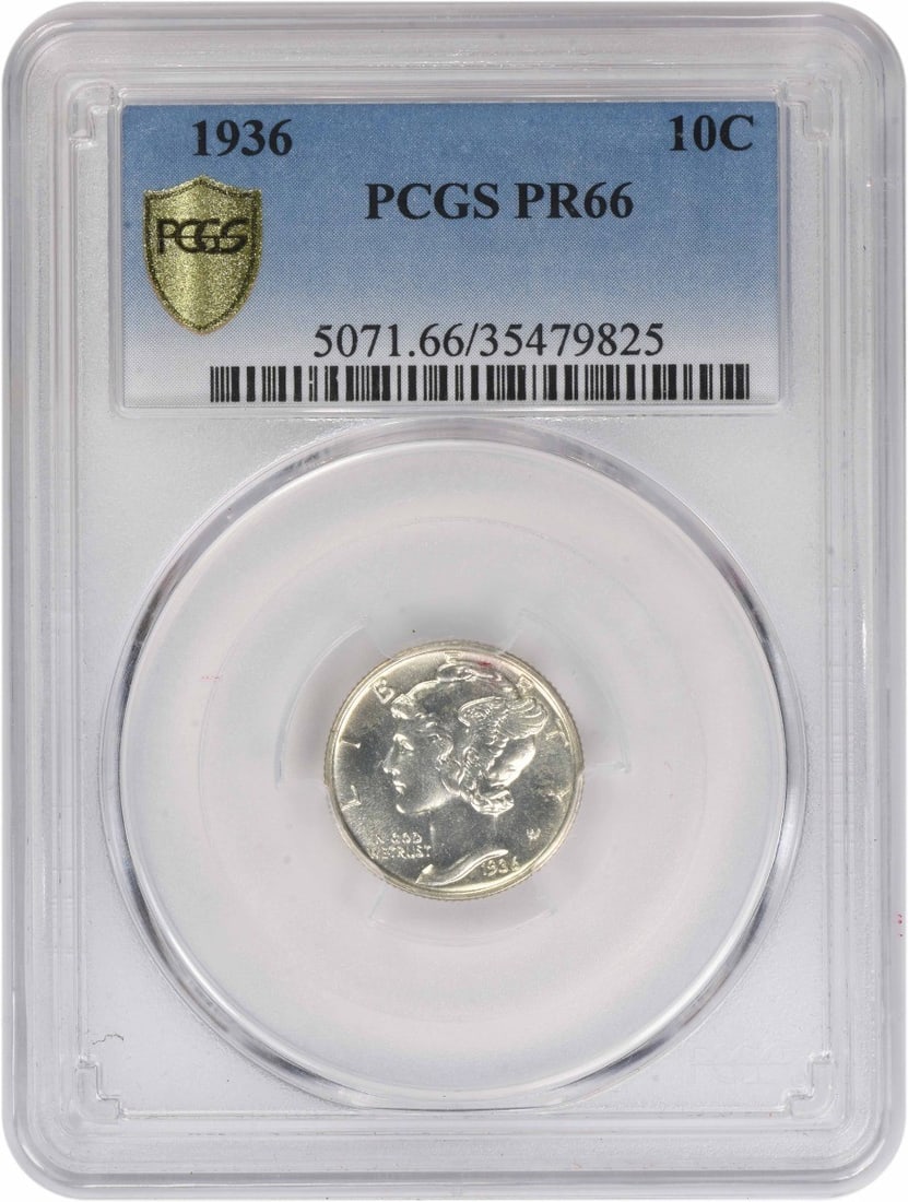 1936 Proof Mercury Dime Silver 10C PR66 Graded by PCGS (1 of 4)