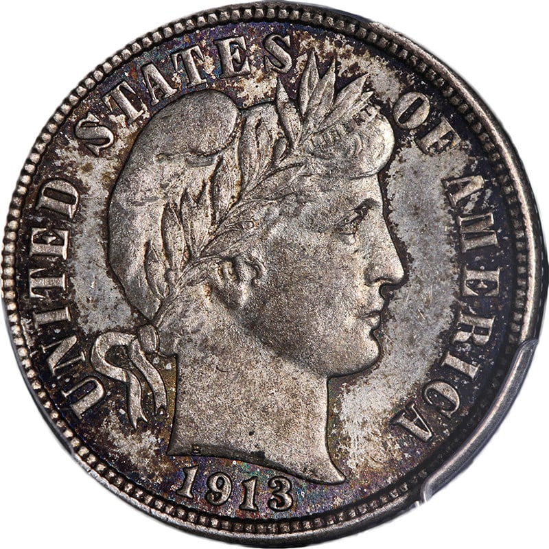 1913-P Barber Dime PCGS MS64 Silver Coin with Strong Strike (1 of 4)