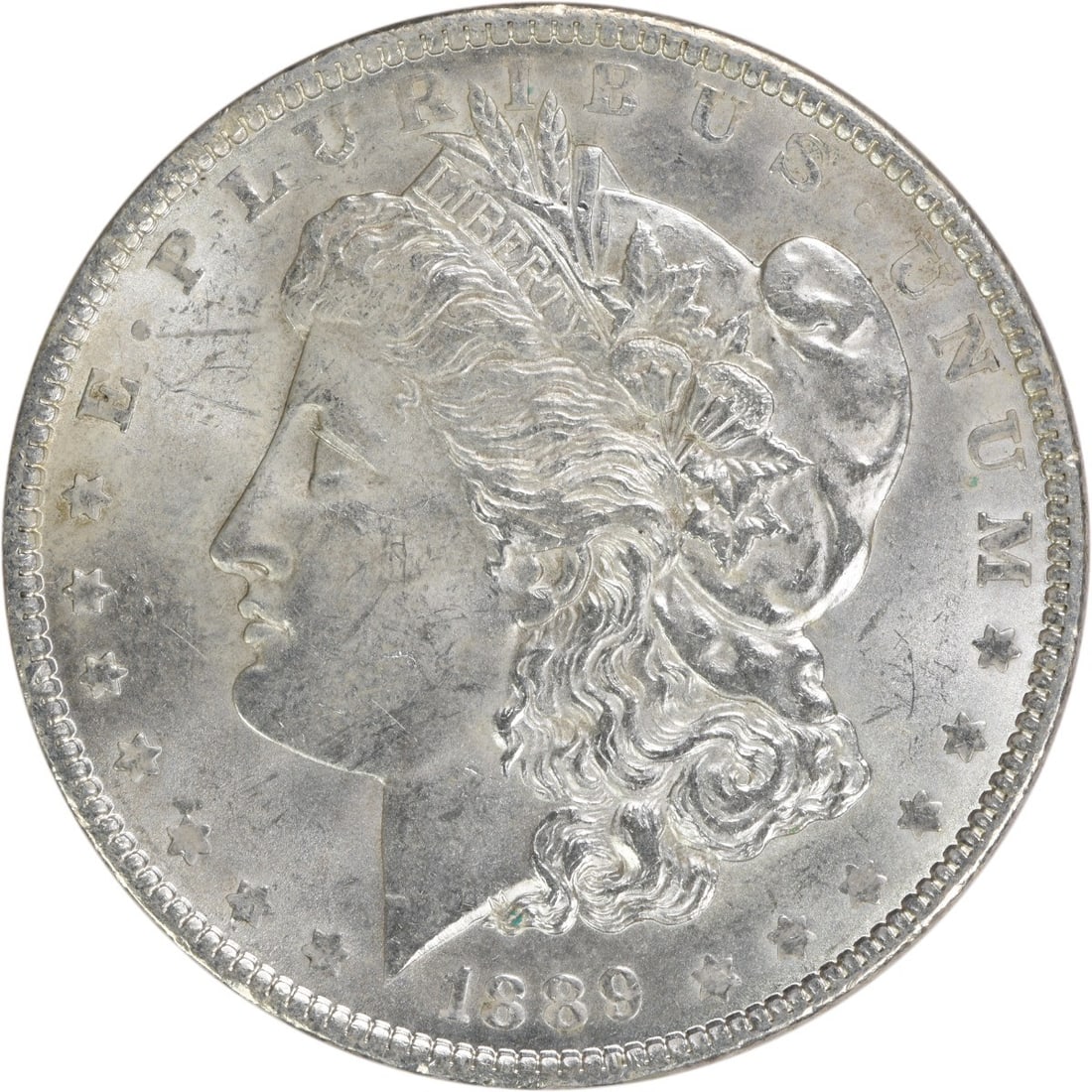 1889 Morgan Silver Dollar Brilliant Uncirculated Uncertified: 1889 Morgan Silver Dollar Brilliant Uncirculated Uncertified This 1889 Morgan Silver Dollar is an uncirculated coin, showcasing the classic design and exceptional quality characteristic of the Morgan
