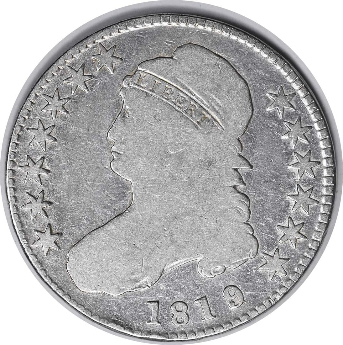 1819 Over 8 Silver Bust Half Dollar O-103 Fine Grade Uncertified (1 of 2)