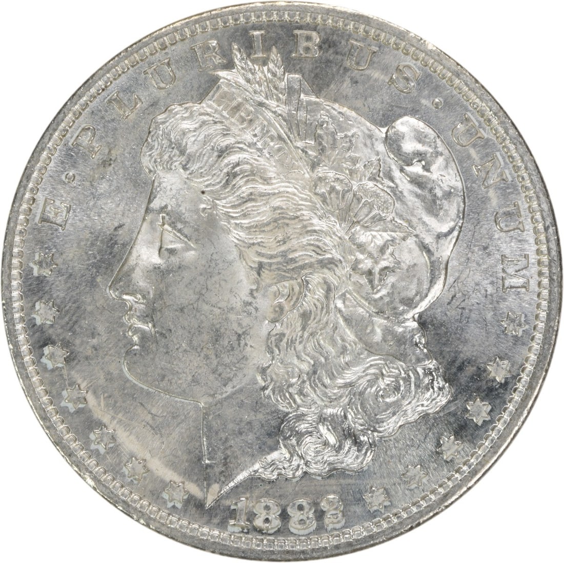 1882-S Morgan Silver Dollar BU Uncertified Silver Coin: 1882-S Morgan Silver Dollar BU Uncertified Silver Coin This 1882-S Morgan Silver Dollar is an uncirculated coin, showcasing its brilliance in uncirculated condition. The Morgan Dollar, a classic piece