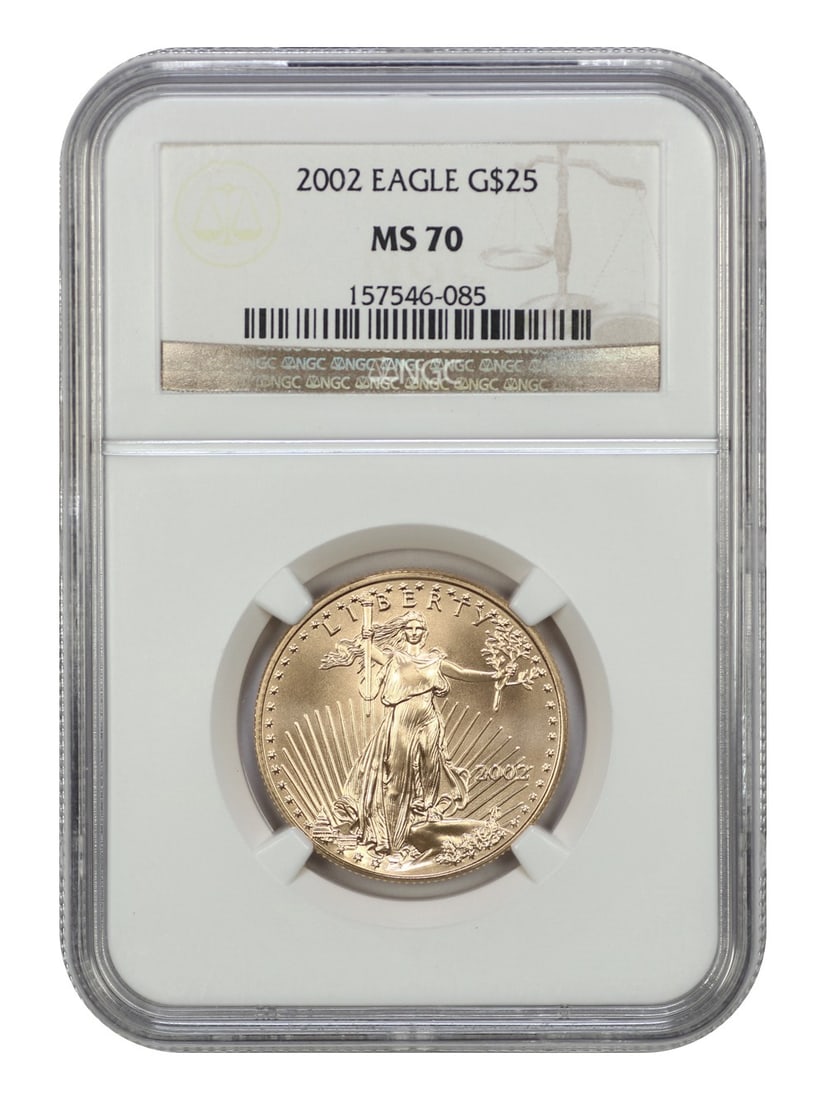 2002 NGC MS70 $25 Gold Eagle Coin from Philadelphia Mint (1 of 4)