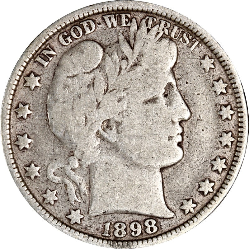 1898 Philadelphia Mint Silver Barber Half Dollar United States Coin (1 of 2)