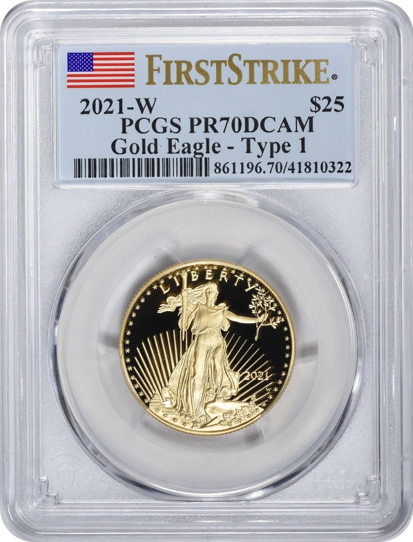 2021-W $25 American Gold Eagle PR70DCAM First Strike PCGS Coin (1 of 2)