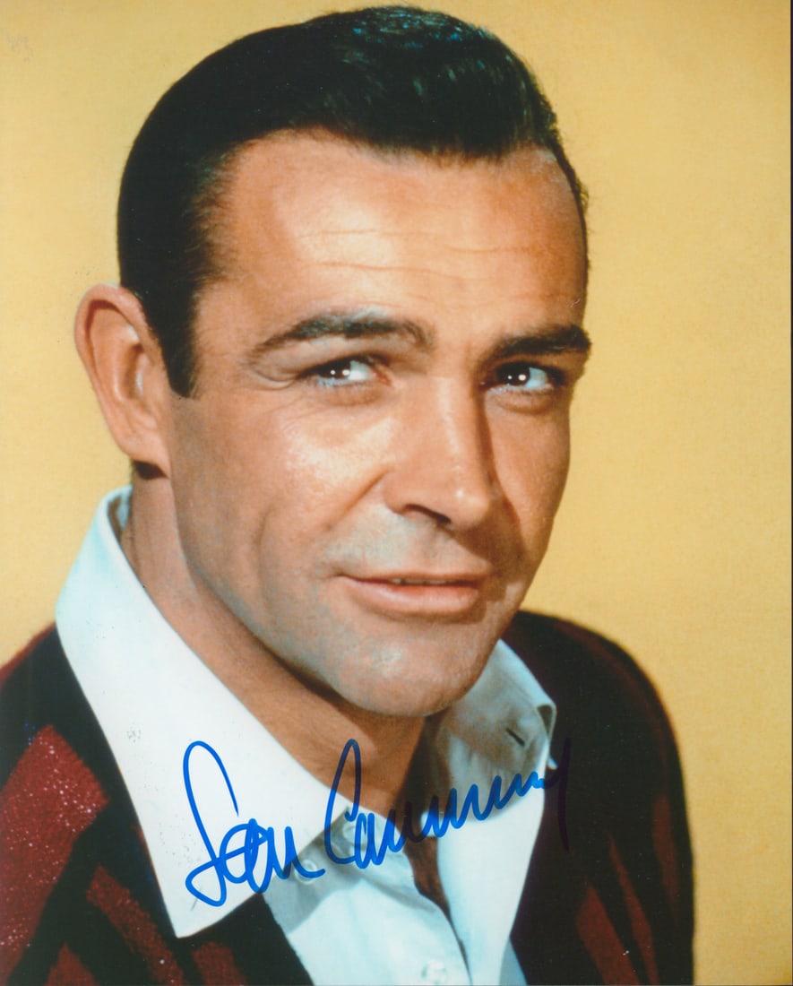 Sean Connery James Bond 007 Signed 8x10 Photo JSA Certified: Sean Connery James Bond 007 Signed 8x10 Photo JSA Certified This authentic 8x10 photograph captures the legendary Sean Connery as James Bond 007, featuring his personal signature. This item has been v