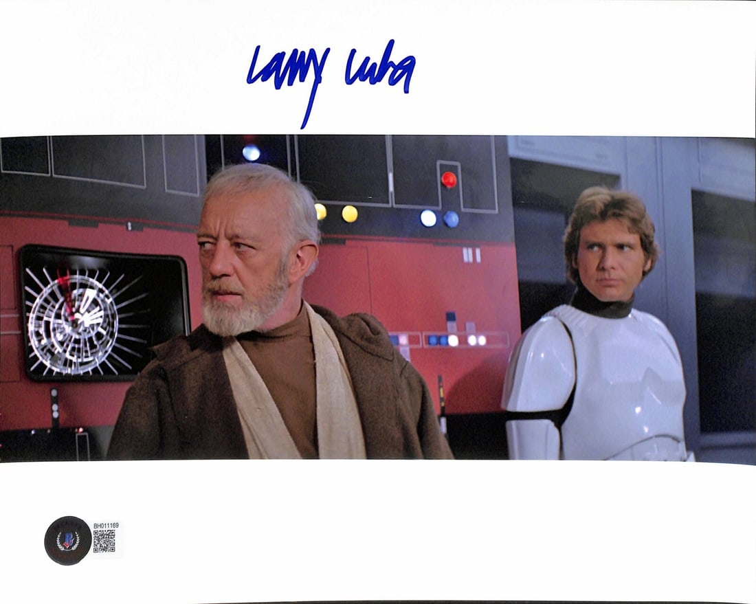 Larry Cuba Signed 8x10 Star Wars ANH Photo Beckett Authenticated: Larry Cuba Signed 8x10 Star Wars ANH Photo Beckett Authenticated This is an original 8x10 color photograph signed by Larry Cuba, the computer graphics designer for Star Wars: A New Hope. The signature