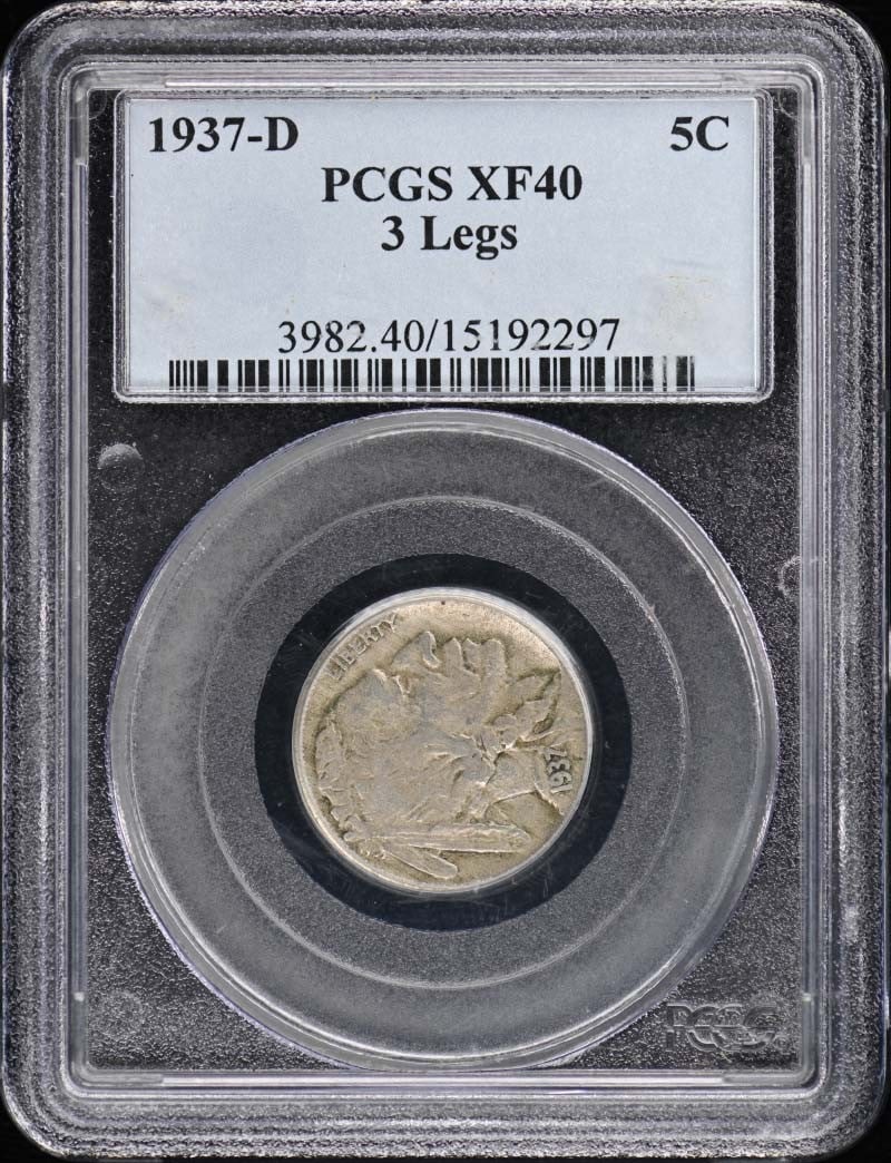 1937-D Buffalo Nickel PCGS XF40 Circulated Coin (1 of 2)