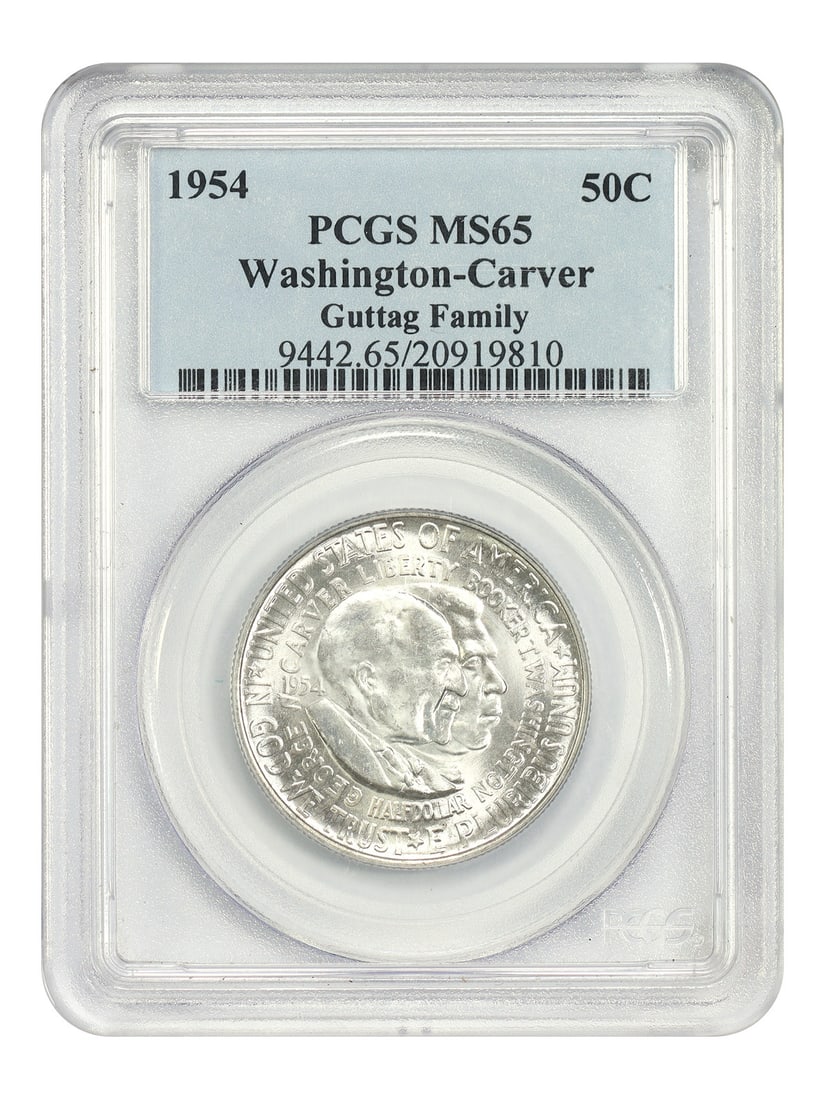 PCGS MS65 1954 Washington Carver 50C Classic Silver Commemorative Coin (1 of 4)