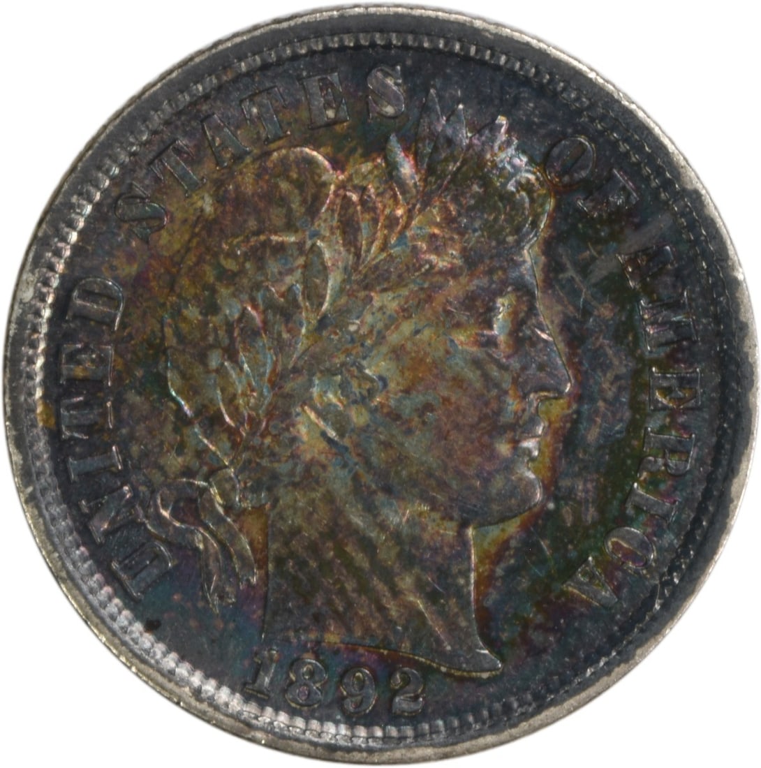 1892 Barber Silver Dime 10C AU Uncertified Charles E Barber Design (1 of 2)