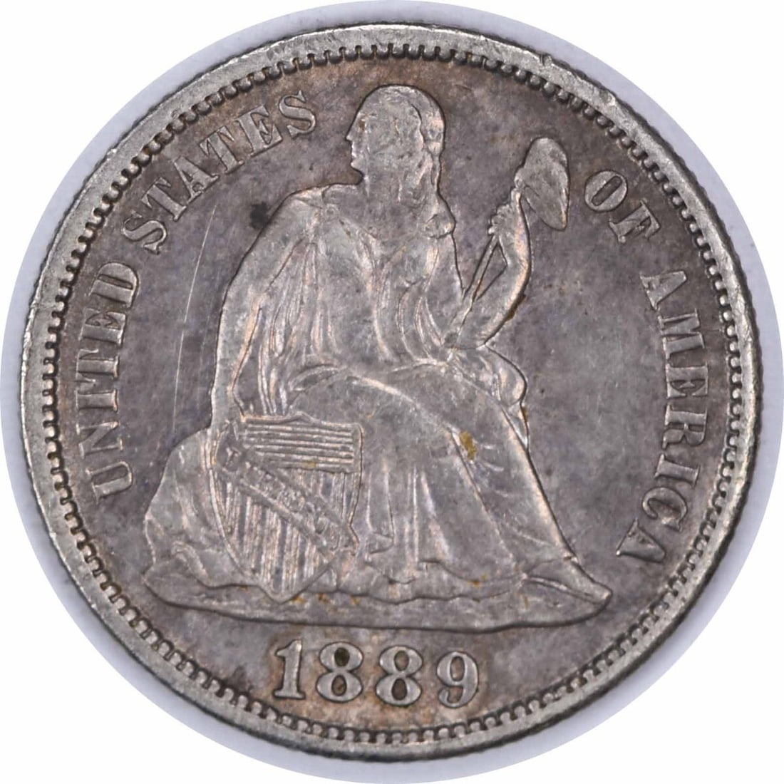 1889 San Francisco Seated Liberty Dime AU Grade Uncertified Silver Coin (1 of 2)