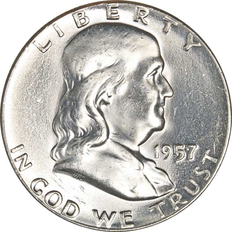 1957 Silver Half Dollar Philadelphia Mint Franklin Series (1 of 2)