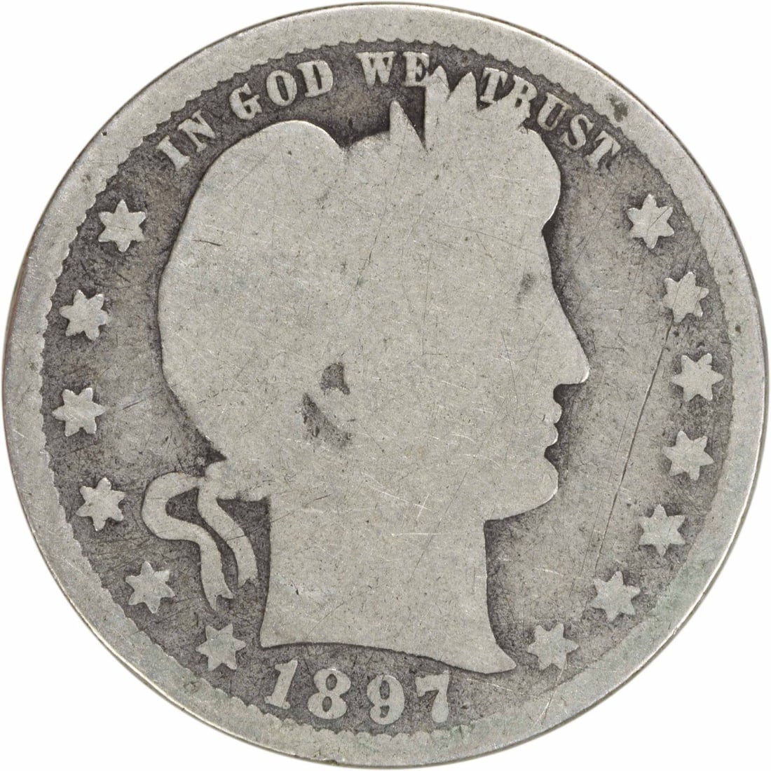 1897-O Barber Silver Quarter 25C G Uncertified 90% Silver (1 of 2)