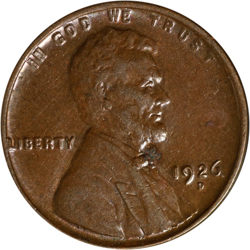 1926-D Lincoln Cent Copper Coin from Denver (1 of 2)