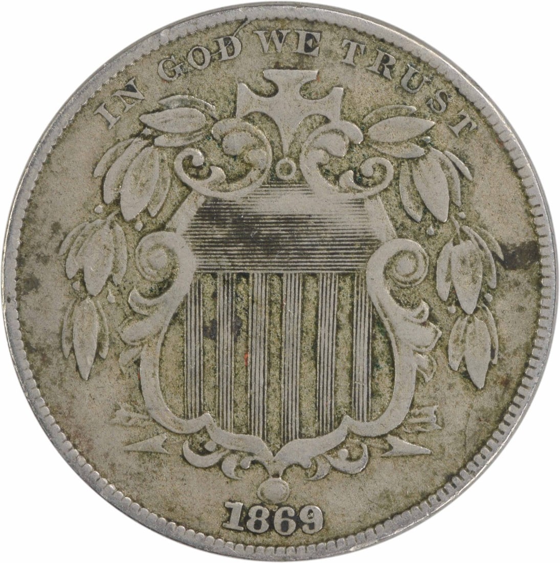1869 Shield Nickel VF Circulated Uncertified Philadelphia Mint (1 of 2)
