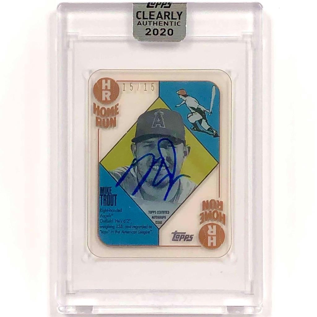 2020 Topps Clearly Authentic Mike Trout Auto 15/15 Case Hit (1 of 2)