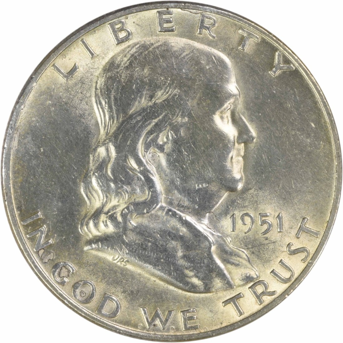 1951 Denver Franklin Half Dollar 90 Percent Silver AU Uncertified (1 of 2)