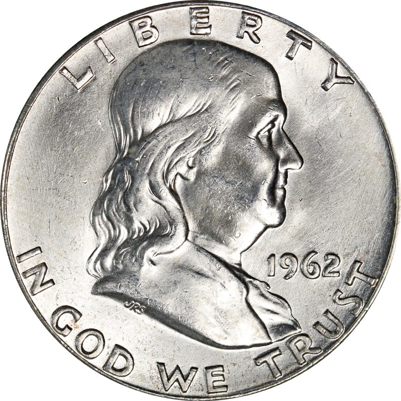 1962 Philadelphia Silver Franklin Half Dollar Coin (1 of 2)