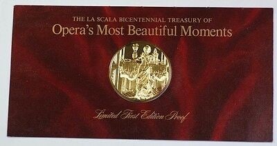 Gold-Plated Sterling Silver Medal Depicting La Traviata by Franklin Mint: Gold-Plated Sterling Silver Medal Depicting La Traviata by Franklin Mint This uncirculated medal from the Franklin Mint is part of the La Scala Operas Most Beautiful Moments series. Crafted in 0.925 s