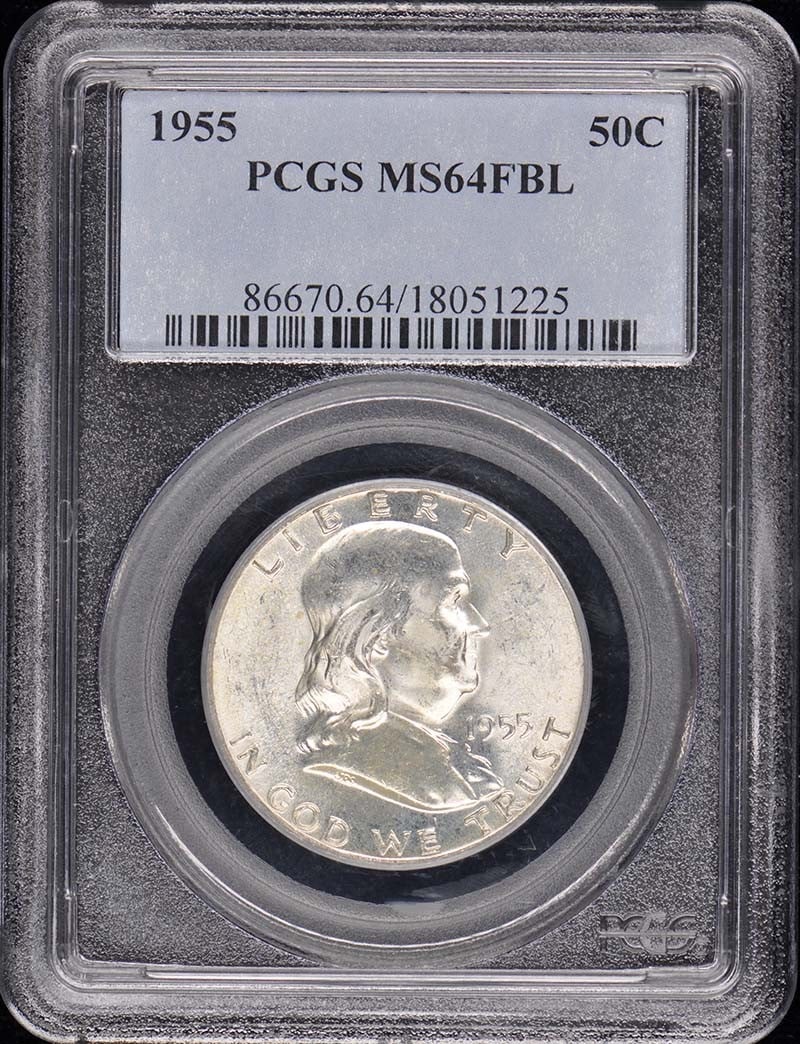 1955 Franklin Half Dollar Uncirculated PCGS MS64 FBL Philadelphia (1 of 2)