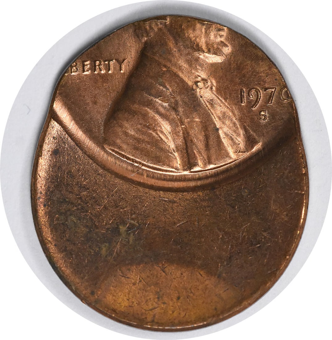 1970-S Lincoln Cent 50% Off Center Choice BU Uncertified Copper Coin (1 of 2)