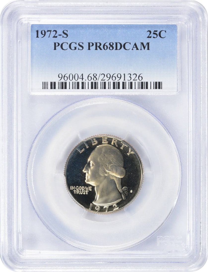1972-S Washington Quarter PR68DCAM Certified by PCGS Proof Coin (1 of 2)