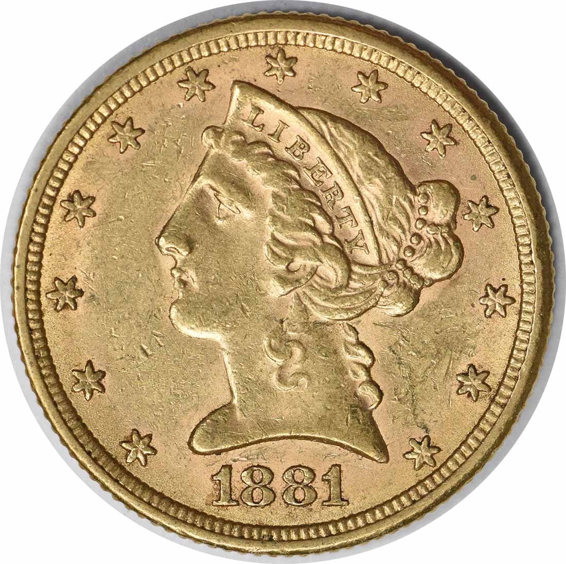 1881 $5 Gold Liberty Head Coin Christian Gobrecht AU Uncertified (1 of 2)