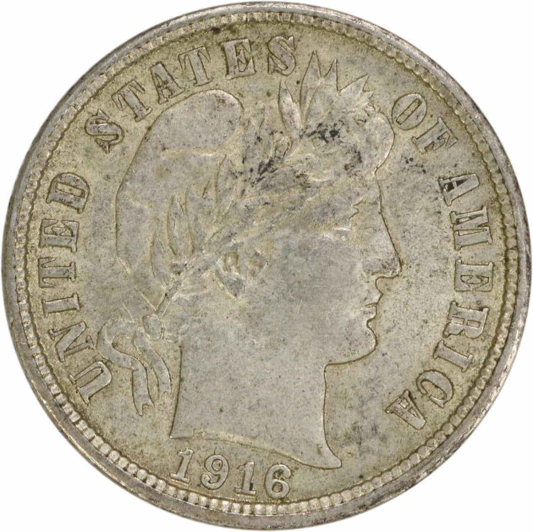 1916 Barber Silver Dime AU Uncertified 10C Philadelphia Mint: 1916 Barber Silver Dime AU Uncertified 10C Philadelphia Mint This 1916 Barber Silver Dime is a remarkable piece of numismatic history from the United States. Featuring a design by Charles E. Barber, t
