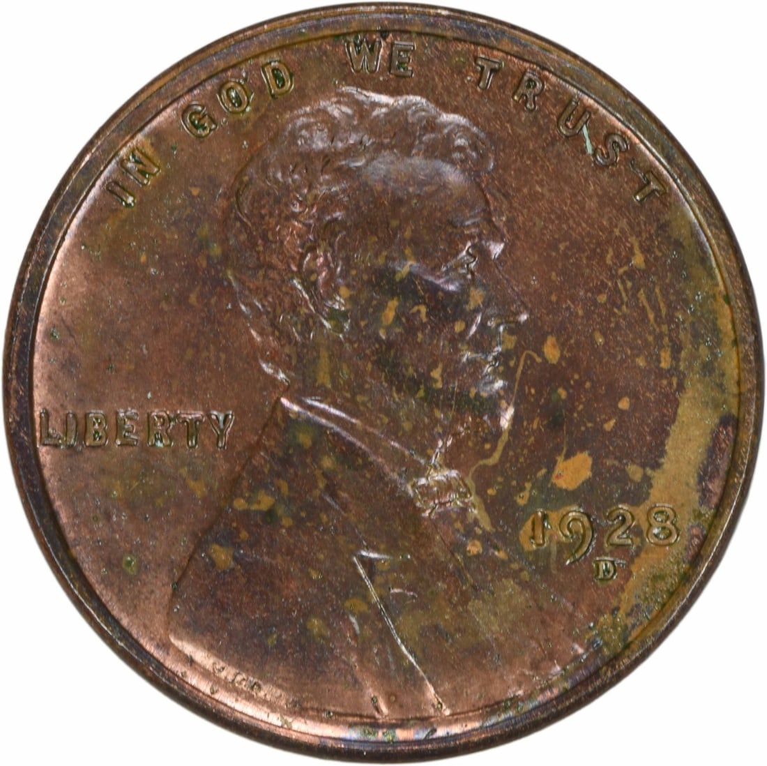 1928-D Lincoln Cent Choice BU Uncertified Copper Coin (1 of 2)
