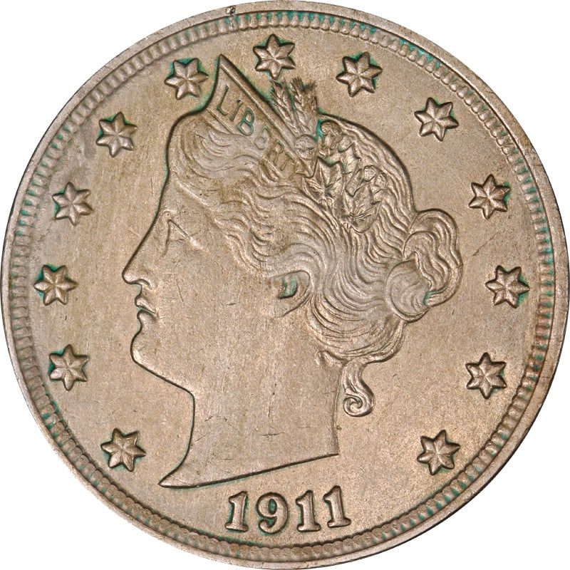 1911 United States Liberty V Nickel Five Cent Circulated Coin: 1911 United States Liberty V Nickel Five Cent Circulated Coin This is a 1911 Liberty V Nickel from the United States. The coin is composed of nickel and has been circulated. It is uncertified and is o