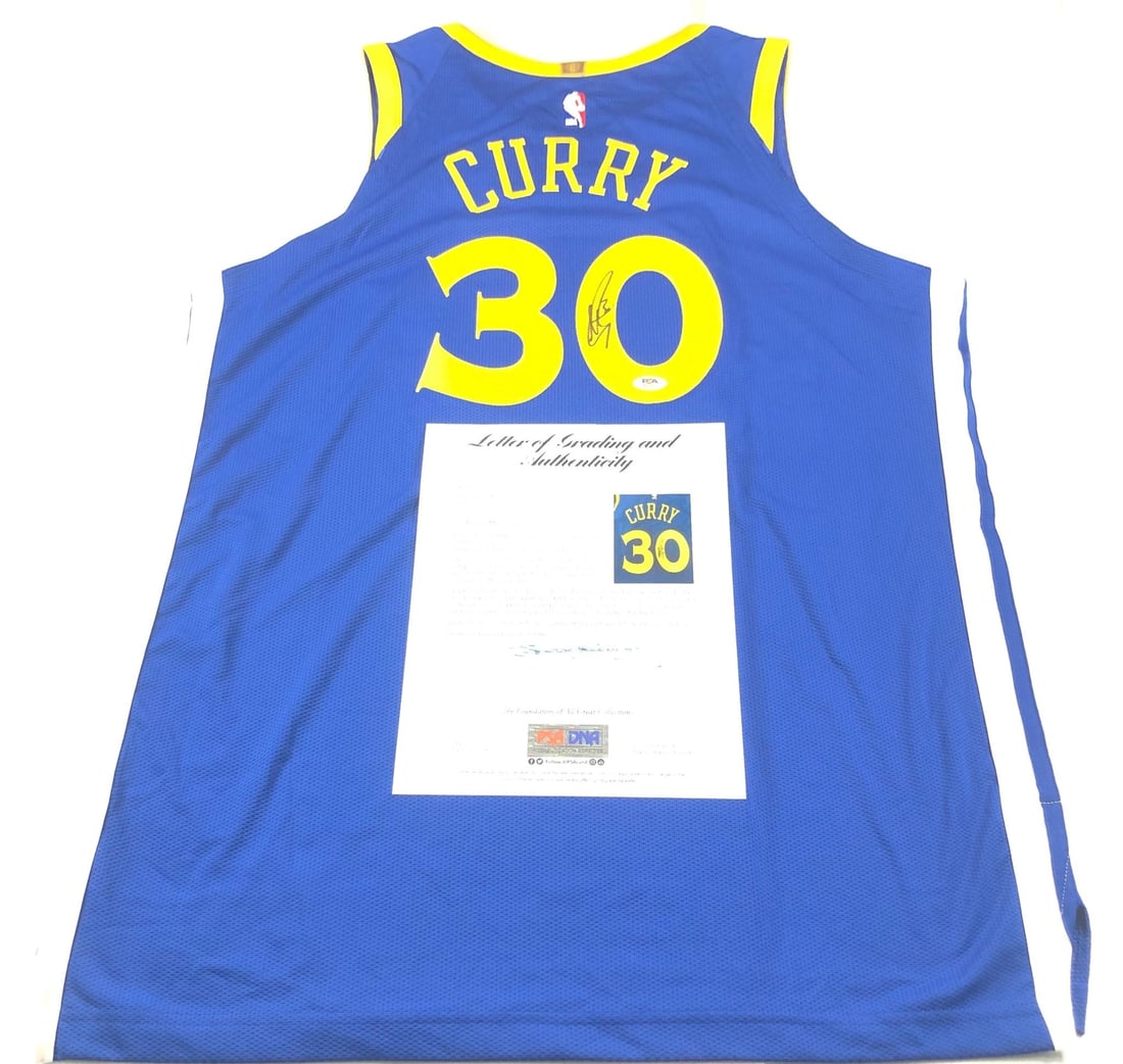 Stephen Curry Autographed Jersey PSA/DNA Grade 10 Golden State Warriors: Stephen Curry Autographed Jersey PSA/DNA Grade 10 Golden State Warriors This is an original autographed jersey by Stephen Curry of the Golden State Warriors, a must-have for any basketball fan. The si