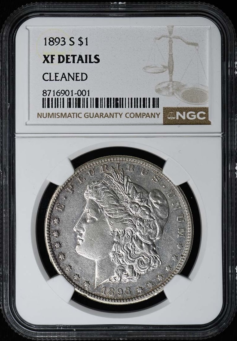 NGC XF Details 1893 San Francisco Morgan Silver Dollar: NGC XF Details 1893 San Francisco Morgan Silver Dollar This 1893-S Morgan Dollar is certified by NGC with XF Details. Minted in San Francisco, this pre-owned collectible coin features the classic Morg