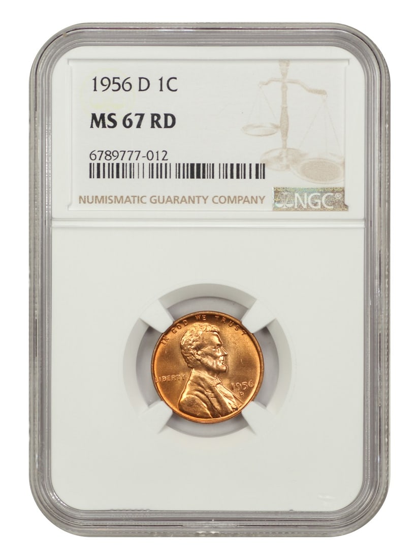 NGC MS67RD Lincoln Cent Wheat Reverse 1956-D 1C Uncirculated (1 of 4)