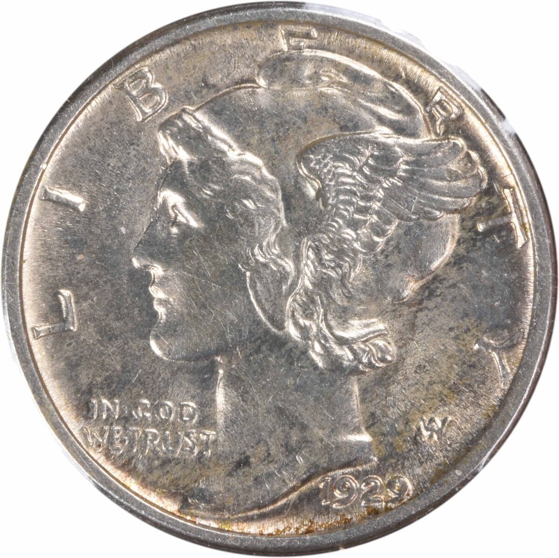 1929-S Mercury Dime DDO FS-101 AU Uncertified Silver Coin (1 of 2)