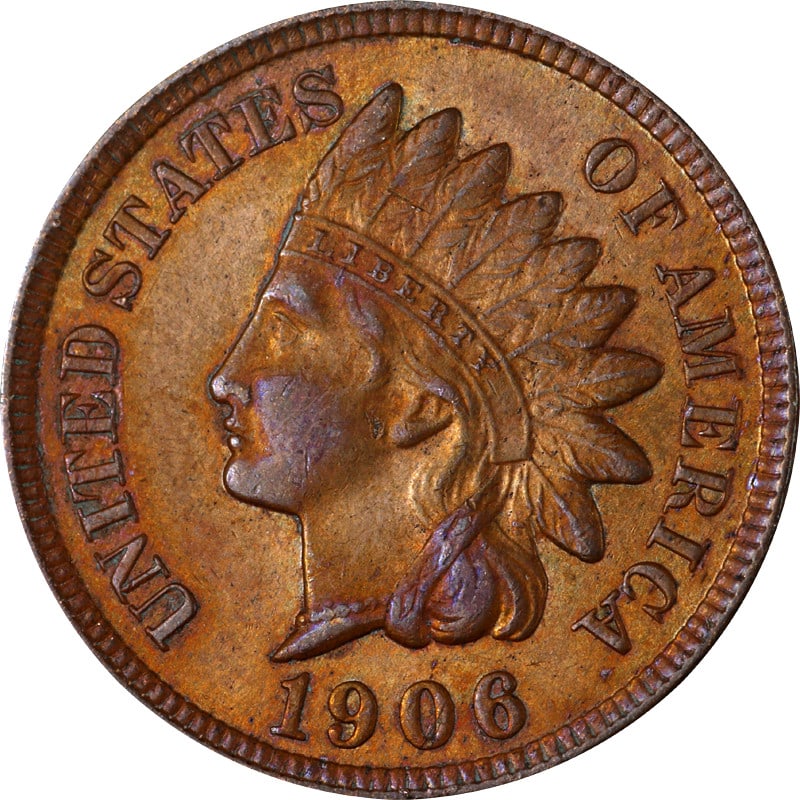 1906 Copper Indian Head Cent United States Circulated Coin (1 of 2)